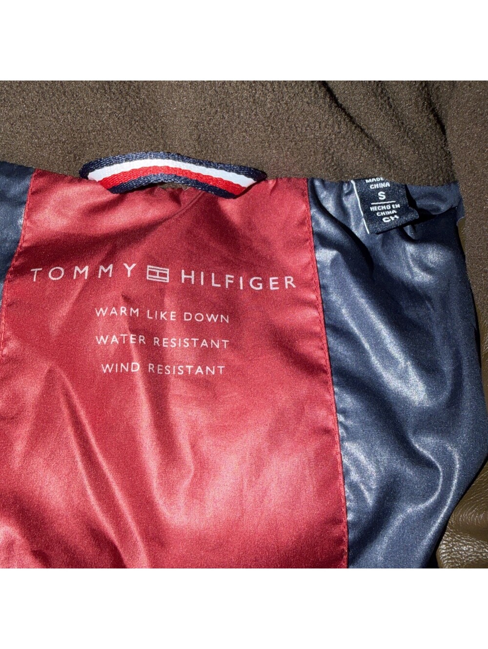 tommy hilfiger men's hooded puffer jacket(new frontier combo colors) light brown - Picture 3 of 5